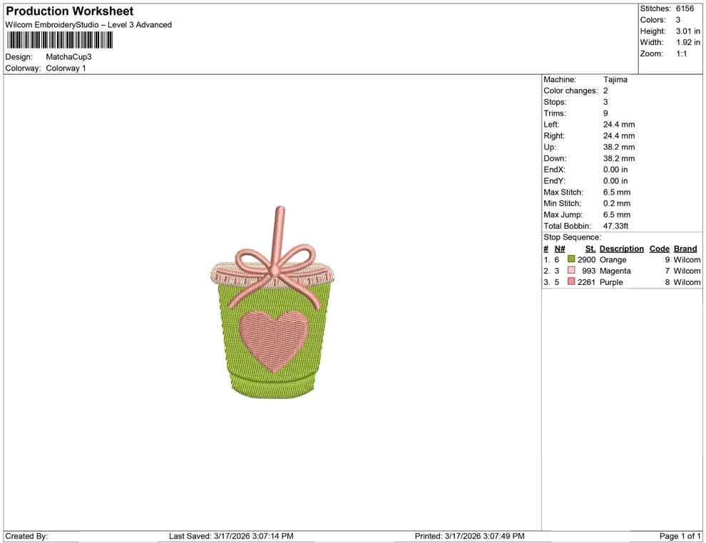 Matcha Embroidery Designs: Matcha Drink Machine Embroidery File (PES DST JEF+) Instant Download Fall Drinks Embroidery Design