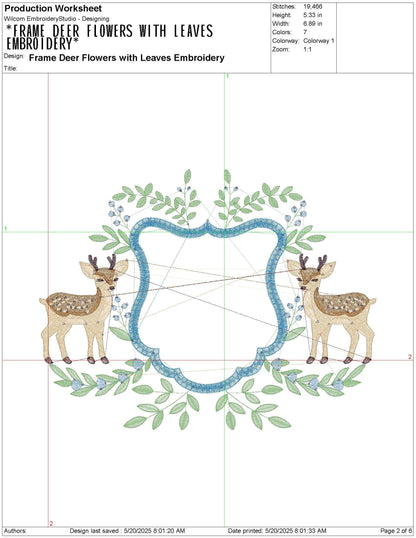 Deer Embroidery Frame Designs: Baby Nursery Banner Crest Machine Embroidery File Woodland Newborn Hospital Door Hanger Nursery Frame File
