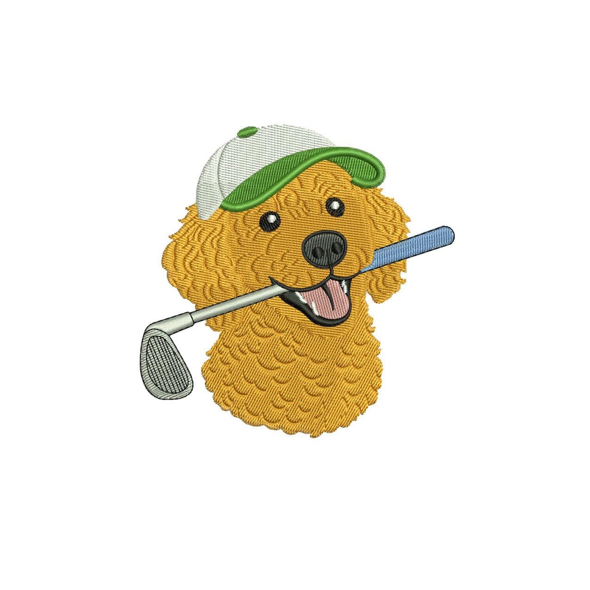 Goldendoodle Embroidery Designs: Dog Golf Machine Embroidery File Dog Golden Doodle Embroidery File (DST, PES, JEF+) Digital Download