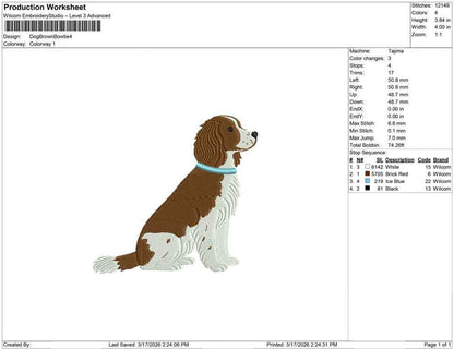English Springer Spaniel Embroidery Designs: Dog Embroidery File Cute Puppy with Blue Collar Embroidery Machine File (Digital Download)