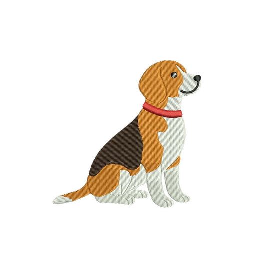 Beagle Dog Embroidery Designs: Dog with Collar Machine Embroidery File Beagle Dog Mini Embroidery Files (Digital Download)