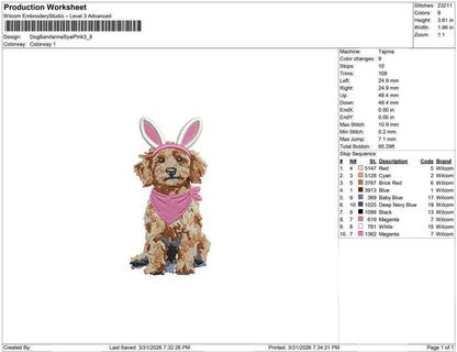 Easter Goldendoodle Embroidery Designs: Girl Dog PES Nursery Baby Banner Machine Embroidery File Easter Embroidery File (Digital Download)