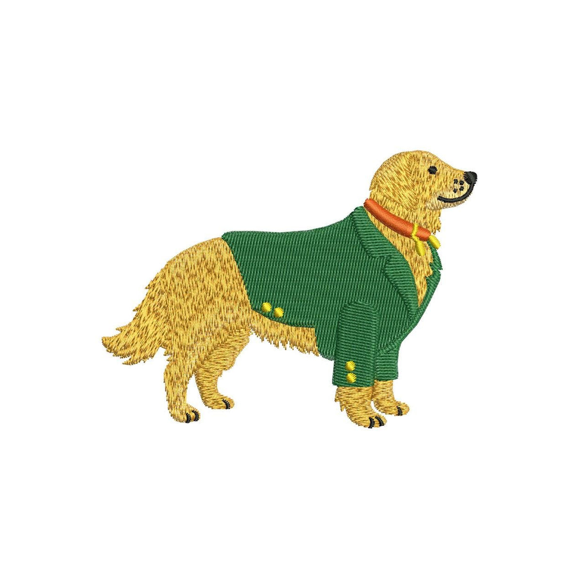 Golden Retriever Golf Embroidery Designs: Golf Tournament Golden Dog with Green Jacket Machine Embroidery File (Digital Download)
