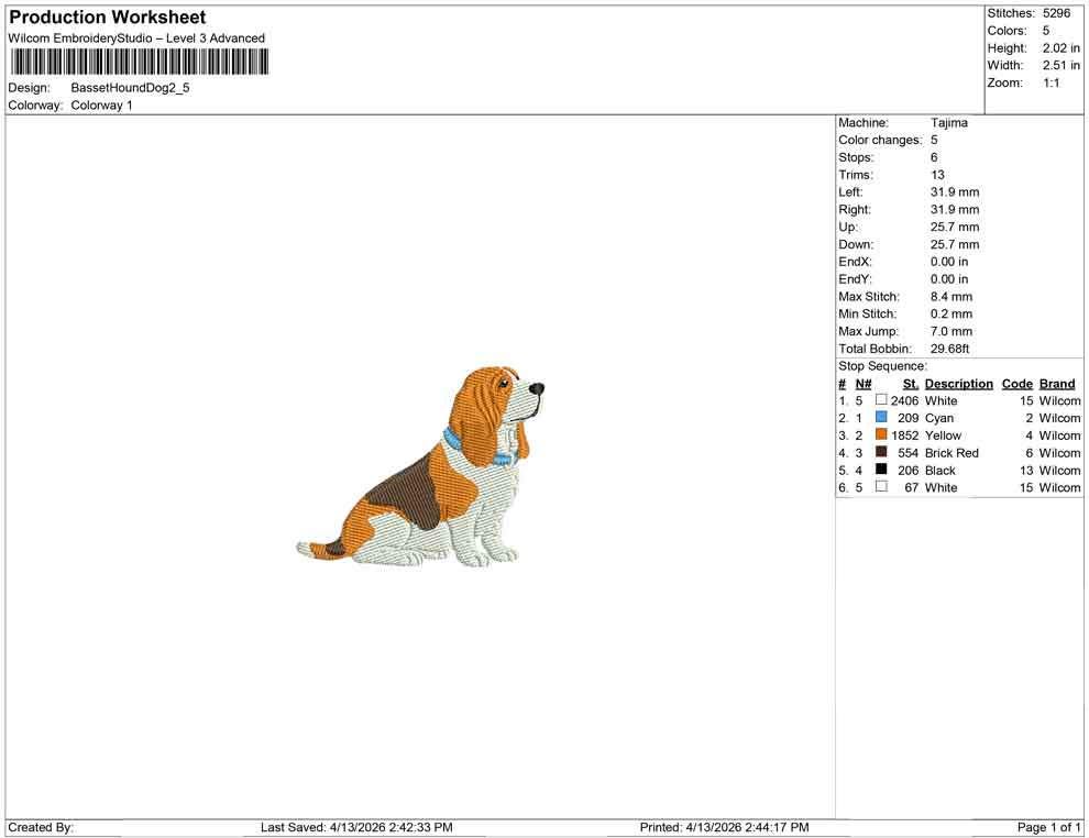 Basset Hound Embroidery Design: Dog with Collar Machine Embroidery File Dog Embroidery File (DST, PES, JEF, More) Digital Download
