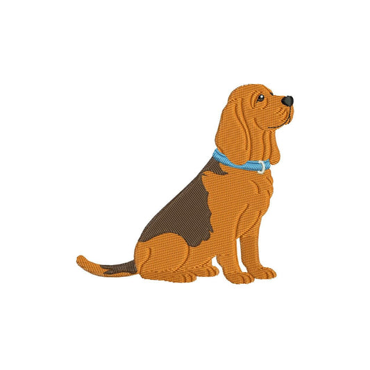 Bloodhound Embroidery Design: Dog with Collar Machine Embroidery File Dog Embroidery File (DST, PES, JEF, More) Digital Download