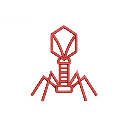 Bacteriophage Embroidery Design: Science Virus Machine Embroidery File Microbiology Lab Coat Embroidery Bacteriophage Design (DST, PES, JEF)