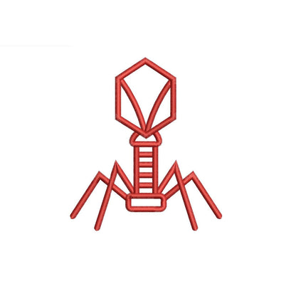 Bacteriophage Embroidery Design: Science Virus Machine Embroidery File Microbiology Lab Coat Embroidery Bacteriophage Design (DST, PES, JEF)