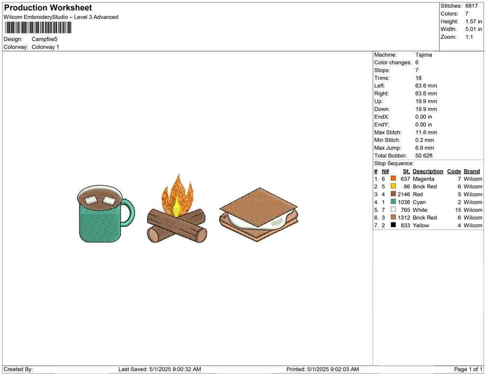 Camping Trip Embroidery Designs: Campfire, Smores, Hot Cocoa Machine Embroidery Files (PES DST EXP+) Instant Digital Download