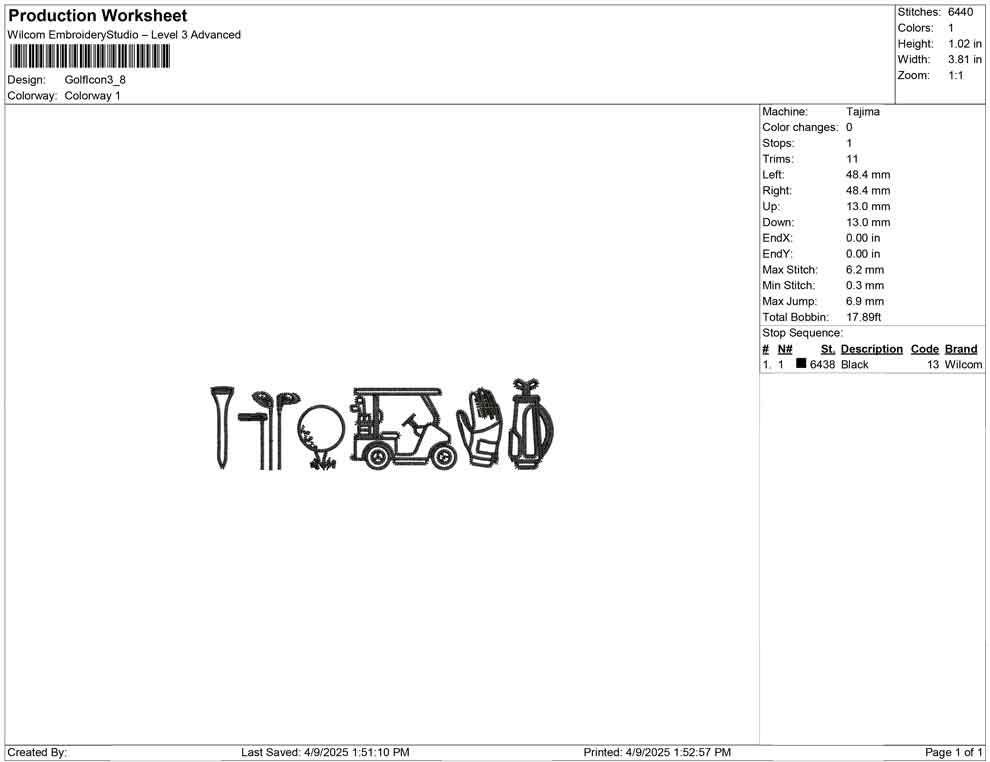Golf Icon Embroidery Designs: Golf Cart Golf Club Machine Embroidery File Golf Towel Embroidery Pattern (PES DST JEF+) Digital Download