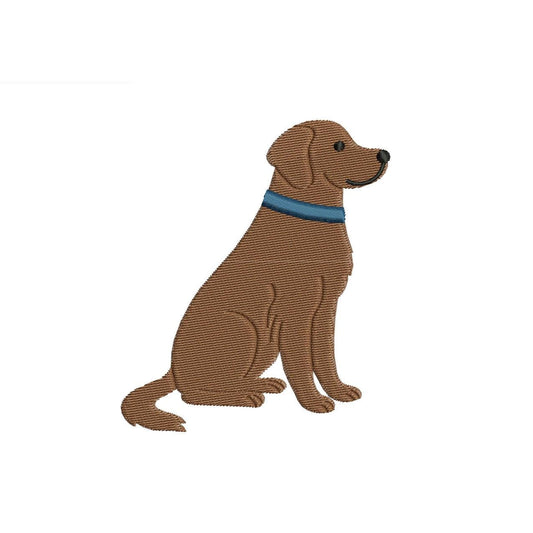 Labrador Retriever Embroidery Designs: Dog Embroidery File Cute Puppy with Blue Collar Embroidery Machine File (Digital Download)