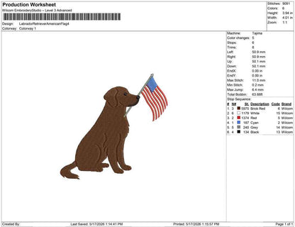 Labrador Retriever Embroidery Designs: Patriot Dog Embroidery File Cute Puppy Flag Embroidery Machine File 4th of July (Digital Download)