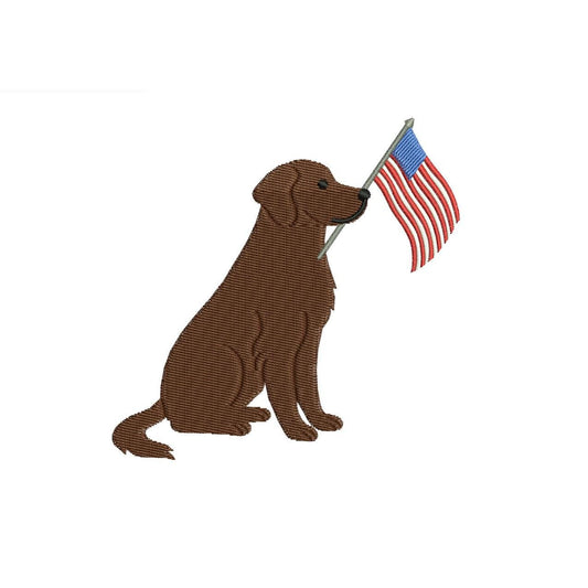 Labrador Retriever Embroidery Designs: Patriot Dog Embroidery File Cute Puppy Flag Embroidery Machine File 4th of July (Digital Download)
