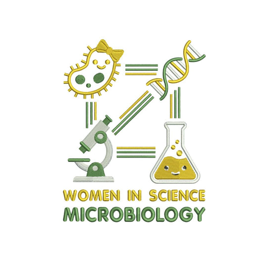 Women in Science Embroidery Design: Microbiology Machine Embroidery File Microscope Embroidery DNA Design (DST, PES, jef+)