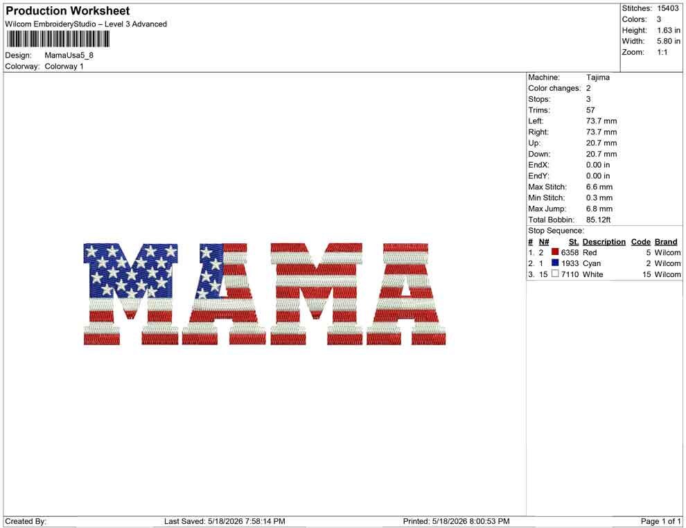 4th of July Embroidery Designs: American Flag Mama Machine Embroidery File For Patriotic Mom Embroidery Design PES DST JEF+ Digital Download