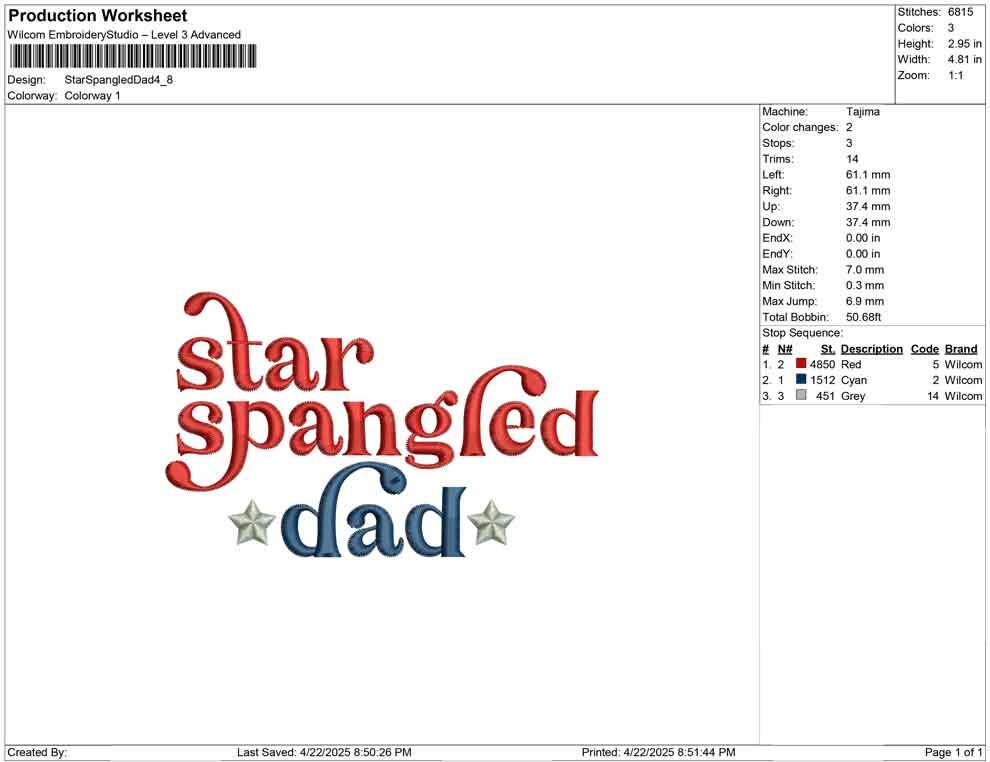 Dad Embroidery Designs: 4th of July, Father's Day Machine Embroidery File (Digital Download) PES DST EXP+