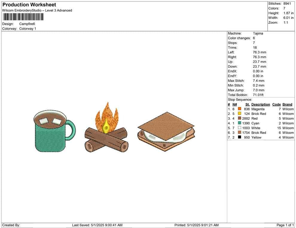 Camping Trip Embroidery Designs: Campfire, Smores, Hot Cocoa Machine Embroidery Files (PES DST EXP+) Instant Digital Download