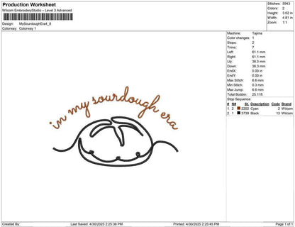Sourdough Era Embroidery Designs: Cottagecore Embroidery Machine File Bread Baker Embroidery Design (PES DST EXP) Digital Download