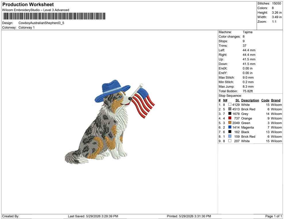 Australian Shepherd Embroidery Designs: Patriot Dog Embroidery File Cute Puppy Flag Embroidery Machine File 4th of July (Digital Download)
