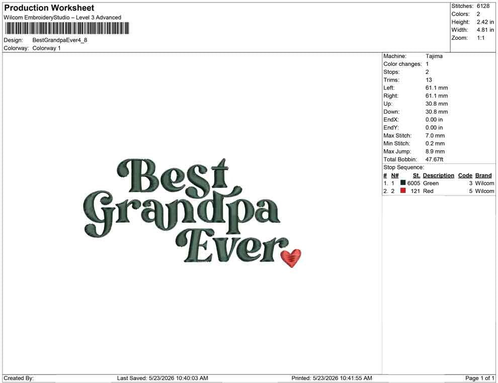 Father's Day Embroidery Designs: Best Grandpa Machine Embroidery File Best Day Embroidery Files (JEF DST PES+) Instant Digital Download