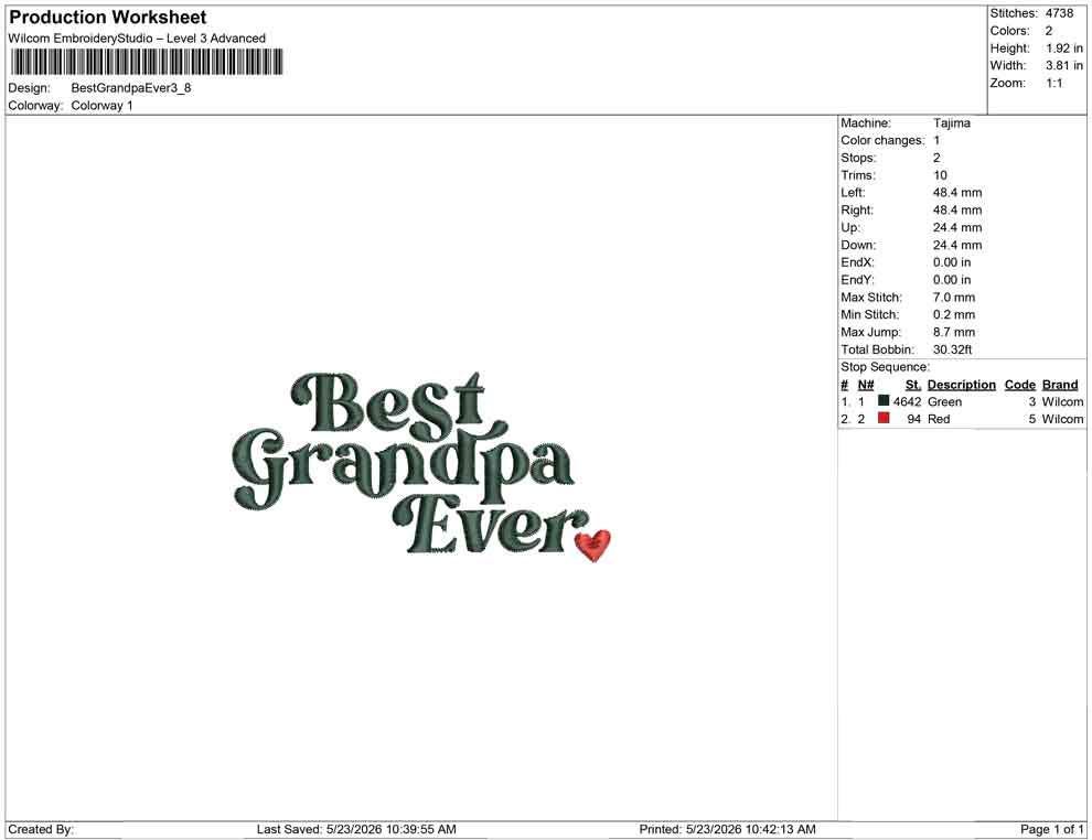 Father's Day Embroidery Designs: Best Grandpa Machine Embroidery File Best Day Embroidery Files (JEF DST PES+) Instant Digital Download