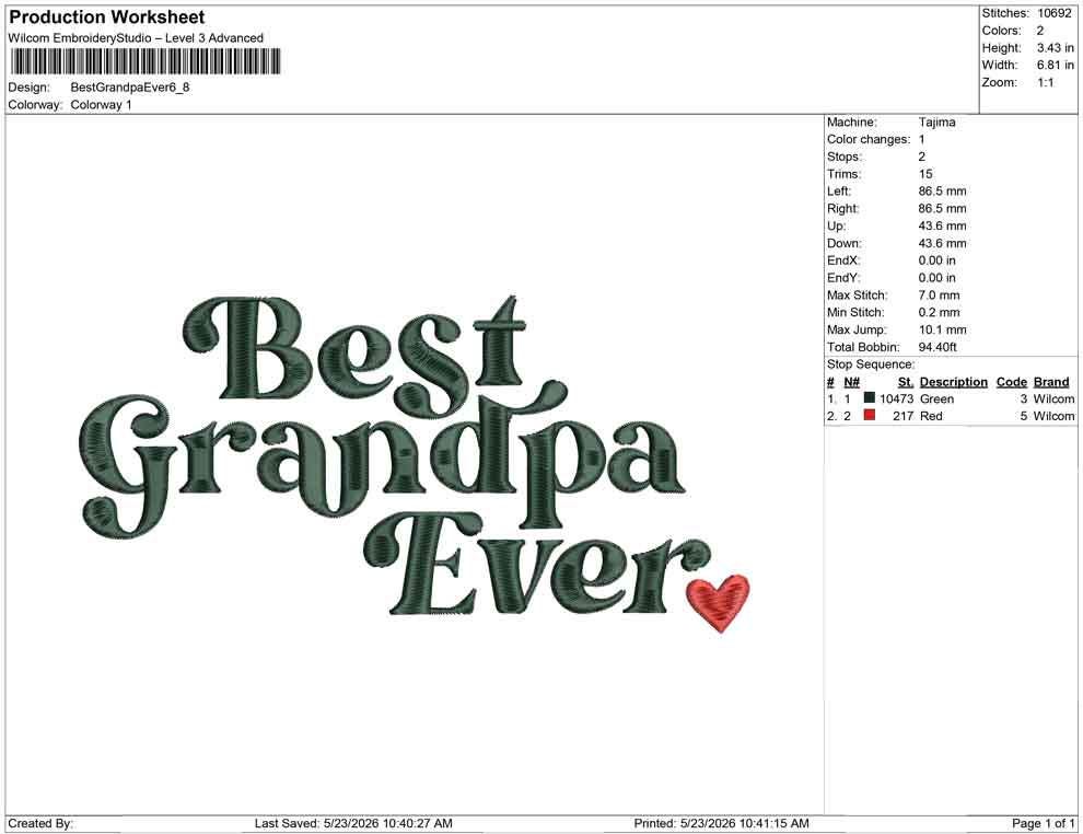 Father's Day Embroidery Designs: Best Grandpa Machine Embroidery File Best Day Embroidery Files (JEF DST PES+) Instant Digital Download