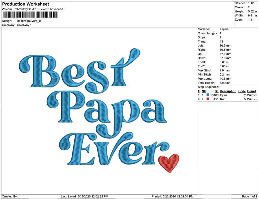 Father's Day Embroidery Designs: Best Papa Machine Embroidery File Best Dad Embroidery Files (JEF DST PES+) Instant Digital Download