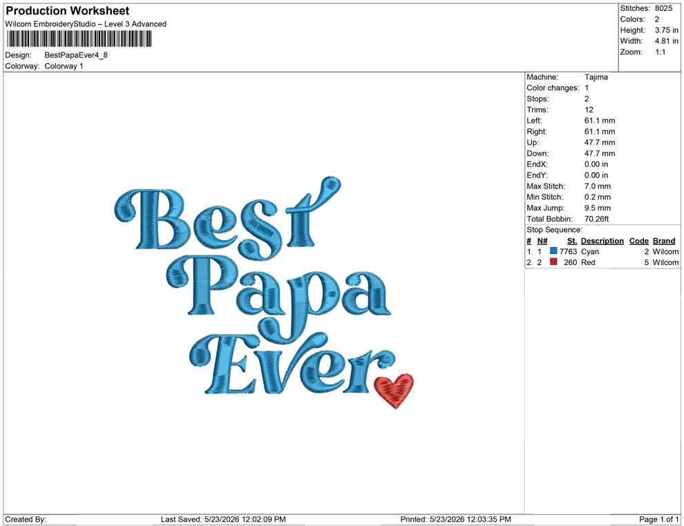 Father's Day Embroidery Designs: Best Papa Machine Embroidery File Best Dad Embroidery Files (JEF DST PES+) Instant Digital Download