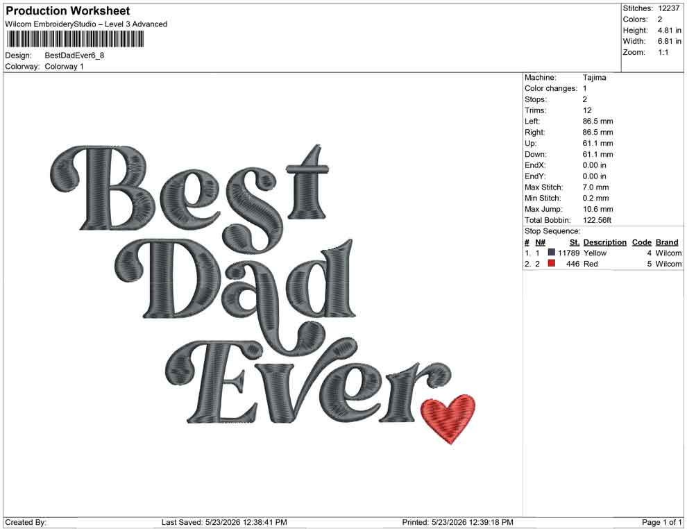 Father's Day Embroidery Designs: Best Dad Machine Embroidery File Best Pop Embroidery Files (JEF DST PES+) Instant Digital Download