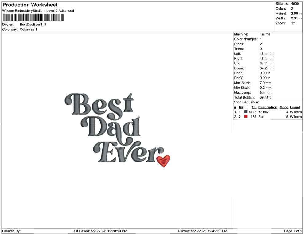 Father's Day Embroidery Designs: Best Dad Machine Embroidery File Best Pop Embroidery Files (JEF DST PES+) Instant Digital Download