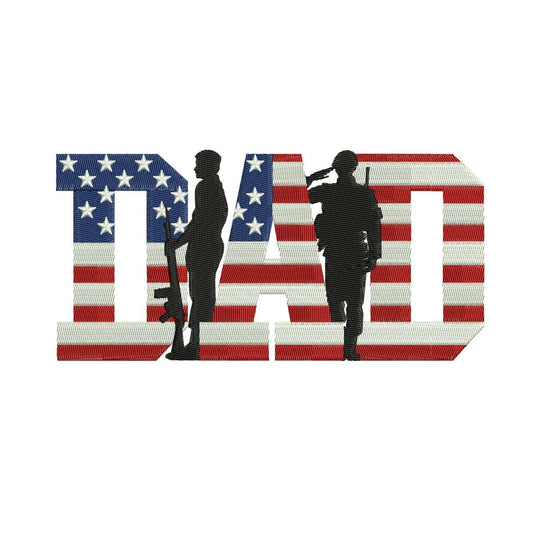 Father's Day Embroidery Designs: American Army Dad Machine Embroidery File For Patriotic Dad (Digital Download) PES DST JEF+