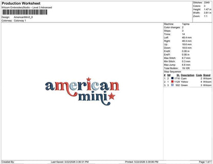 Independence Day Embroidery Designs: American Mini Embroidery Design Patriotic Machine Embroidery File PES DST JEF+ Instant Digital Download