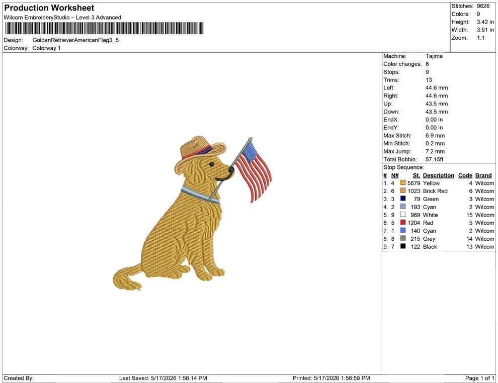 Golden Retriever Embroidery Designs: Patriot Dog Embroidery File Cute Puppy Flag Embroidery Machine File 4th of July File (Digital Download)