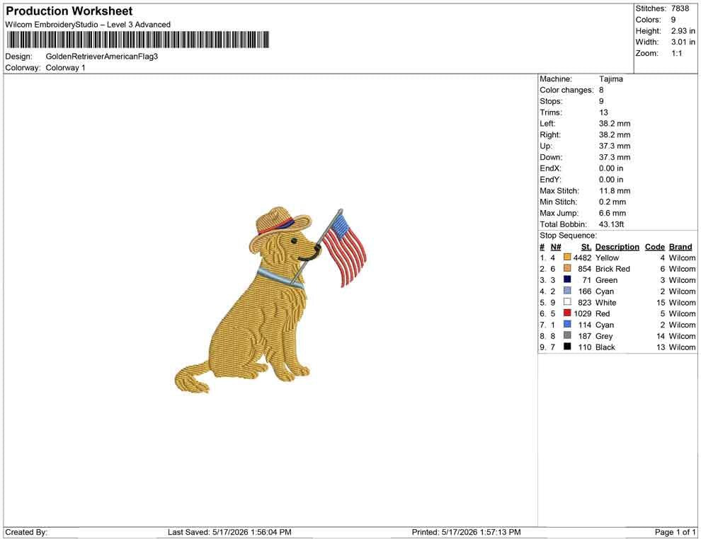 Golden Retriever Embroidery Designs: Patriot Dog Embroidery File Cute Puppy Flag Embroidery Machine File 4th of July File (Digital Download)