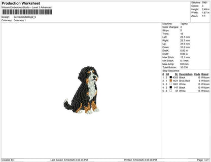 Bernedoodle Embroidery Designs: Curly Doodle Dog Machine Embroidery File Puppy Embroidery Design (PES DST JEF+) Instant Digital Download