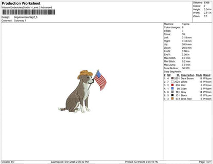 American Pit Bull Terrier Embroidery Designs: Patriot Dog Embroidery File Cute Puppy Flag Embroidery Machine File 4th of July (PES DST JEF+)