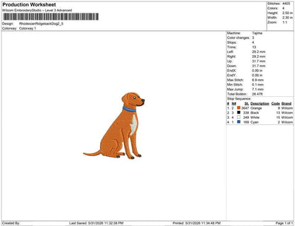 Vizsla Embroidery Designs: Magyar Vizsla Dog with Collar Embroidery File Hungarian Pointer Embroidery Machine File PES+ (Digital Download)