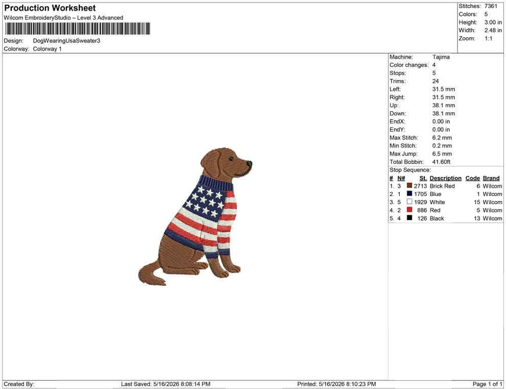 Labrador Retriever Embroidery Designs: American Flag Sweater Dog Machine Embroidery File 4th of July Embroidery File (DST, JEF, PES+)