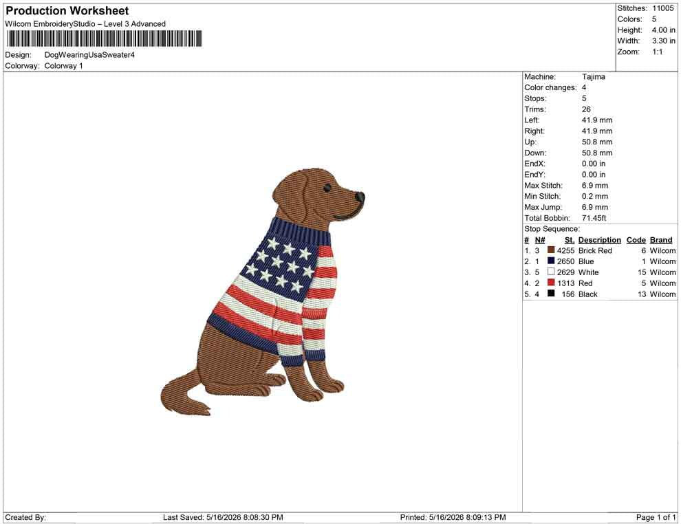 Labrador Retriever Embroidery Designs: American Flag Sweater Dog Machine Embroidery File 4th of July Embroidery File (DST, JEF, PES+)
