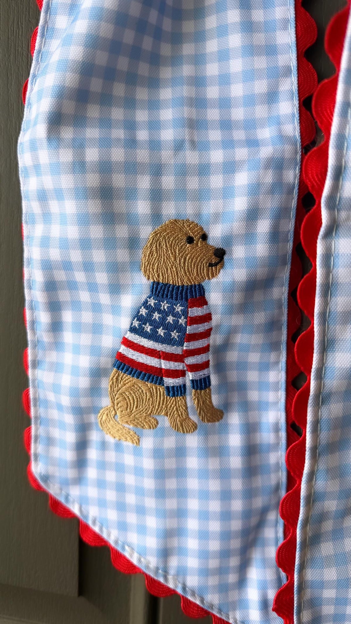 Patriotic Goldendoodle Embroidery Designs: Sweater Dog Machine Embroidery File 4th of July Puppy Embroidery File (DST, PES, JEF+) Digital