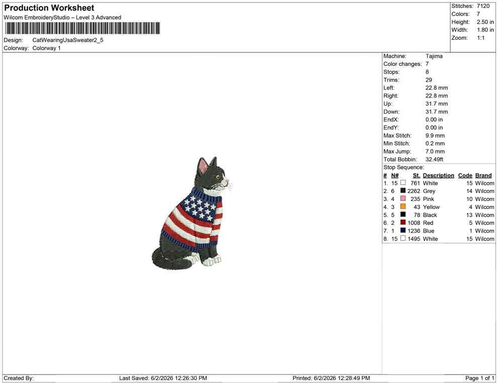 Patriotic Cat Embroidery Designs: American Cat Machine Embroidery File 4th of July Kitten Embroidery File (DST, PES, JEF+) Digital Download