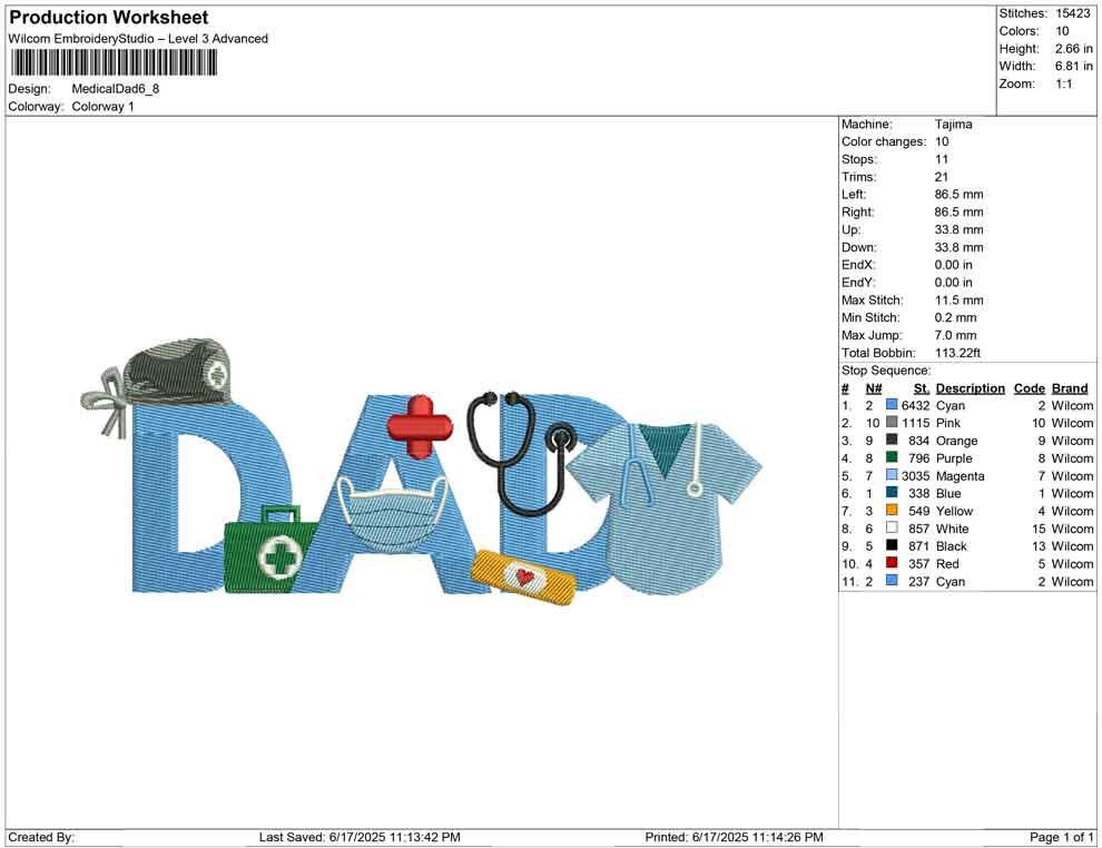 Father's Day Embroidery Designs: Dad Doctor Machine Embroidery Files For Nurse or Frontline Workers EMT Embroidery Design (Digital Download)