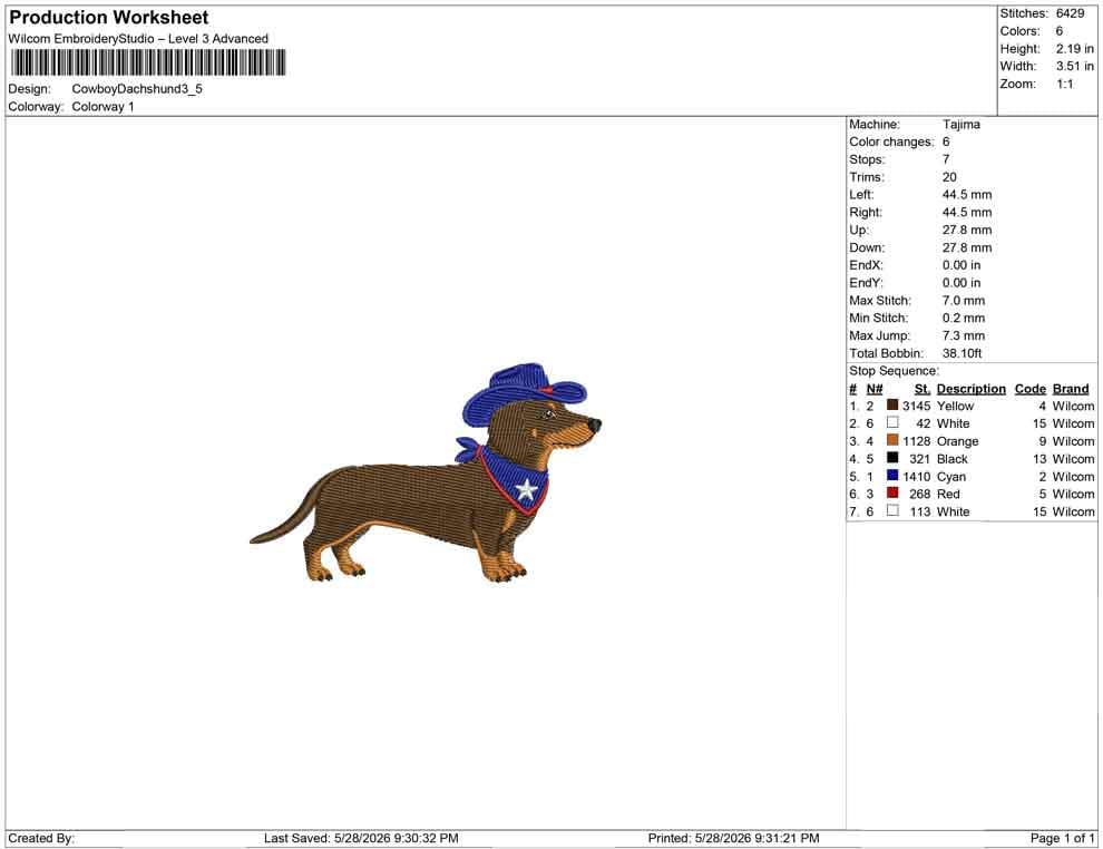 Patriotic Dachshund Embroidery Designs: Cowboy Dog Machine Embroidery File 4th of July Puppy Embroidery File DST, PES, JEF+ Digital Download