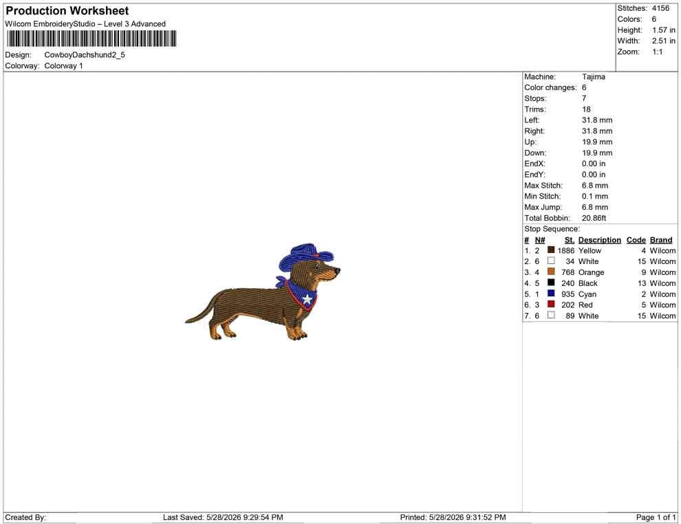 Patriotic Dachshund Embroidery Designs: Cowboy Dog Machine Embroidery File 4th of July Puppy Embroidery File DST, PES, JEF+ Digital Download