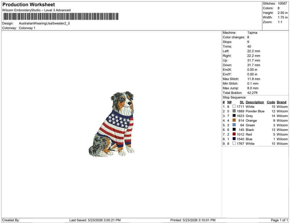 Patriotic Austrailian Shepherd Embroidery Designs: Sweater Dog Machine Embroidery File 4th of July Embroidery File (DST, PES, JEF+) Digital