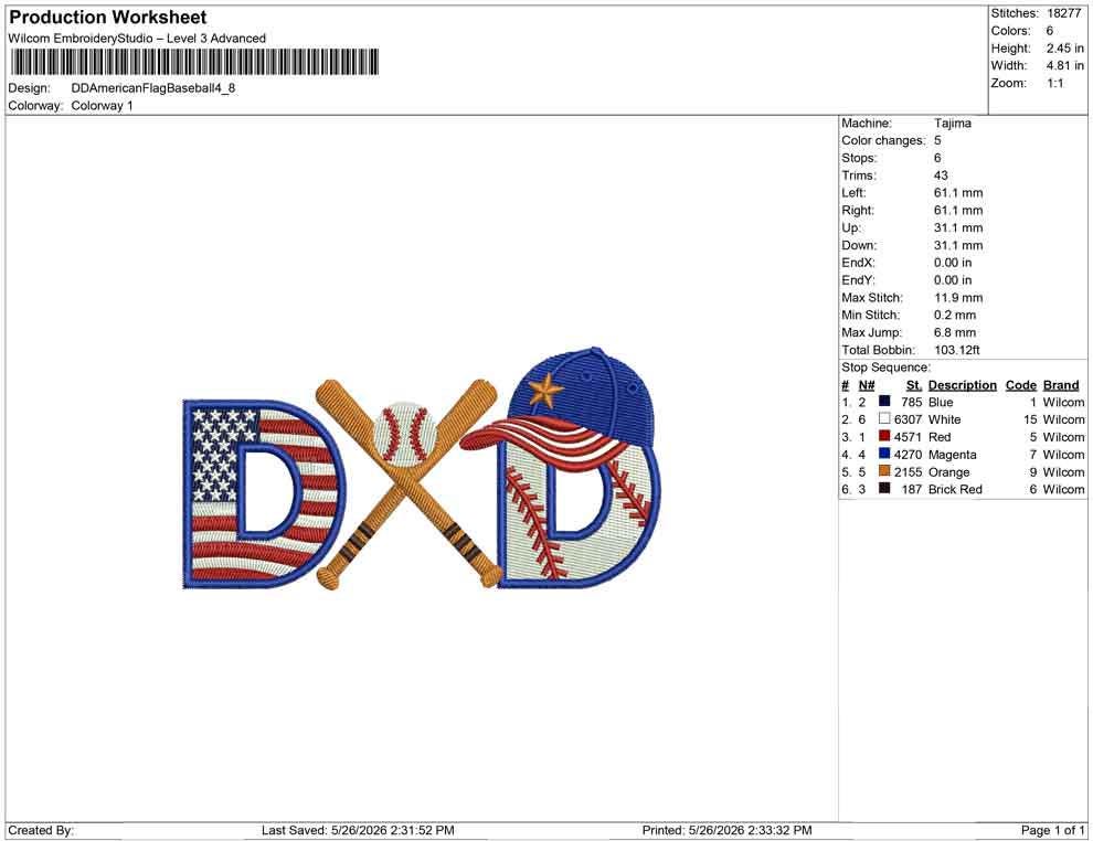 Father's Day Embroidery Designs: Baseball Dad Machine Embroidery File For Patriotic Dad (Digital Download) PES DST JEF+ Instant Download