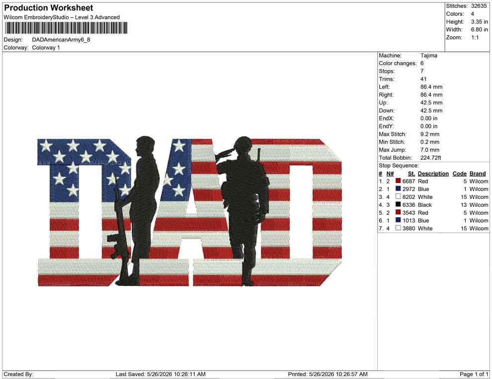 Father's Day Embroidery Designs: American Army Dad Machine Embroidery File For Patriotic Dad (Digital Download) PES DST JEF+