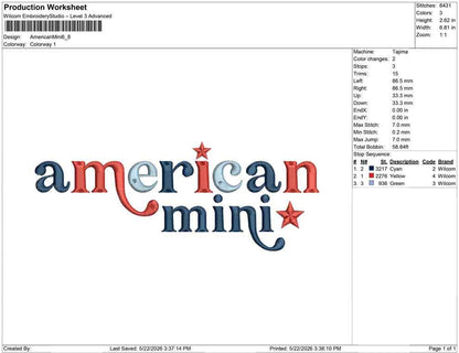 Independence Day Embroidery Designs: American Mini Embroidery Design Patriotic Machine Embroidery File PES DST JEF+ Instant Digital Download