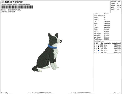 Border Collie Embroidery Designs: Dog Lover Embroidery File Dog Mom Sheepdog Collie Collar Embroidery File (PES JEF DST+) Instant Download