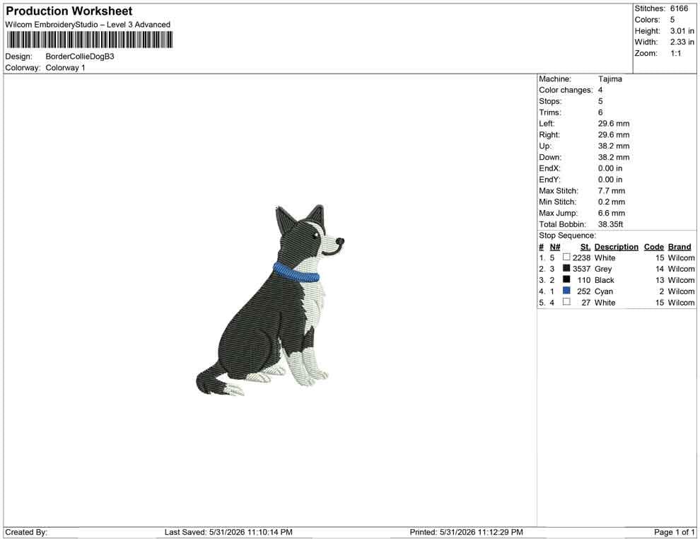 Border Collie Embroidery Designs: Dog Lover Embroidery File Dog Mom Sheepdog Collie Collar Embroidery File (PES JEF DST+) Instant Download