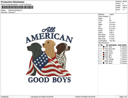 Patriotic Golden Retriever Embroidery Designs: Labrador Retriever Machine Embroidery File 4th of July Puppy Embroidery File (DST, PES, JEF+)